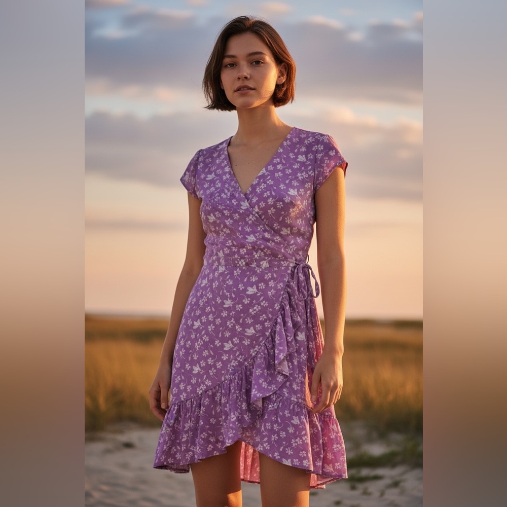 J. Crew Floral Purple Dress. Size 2.
Used.